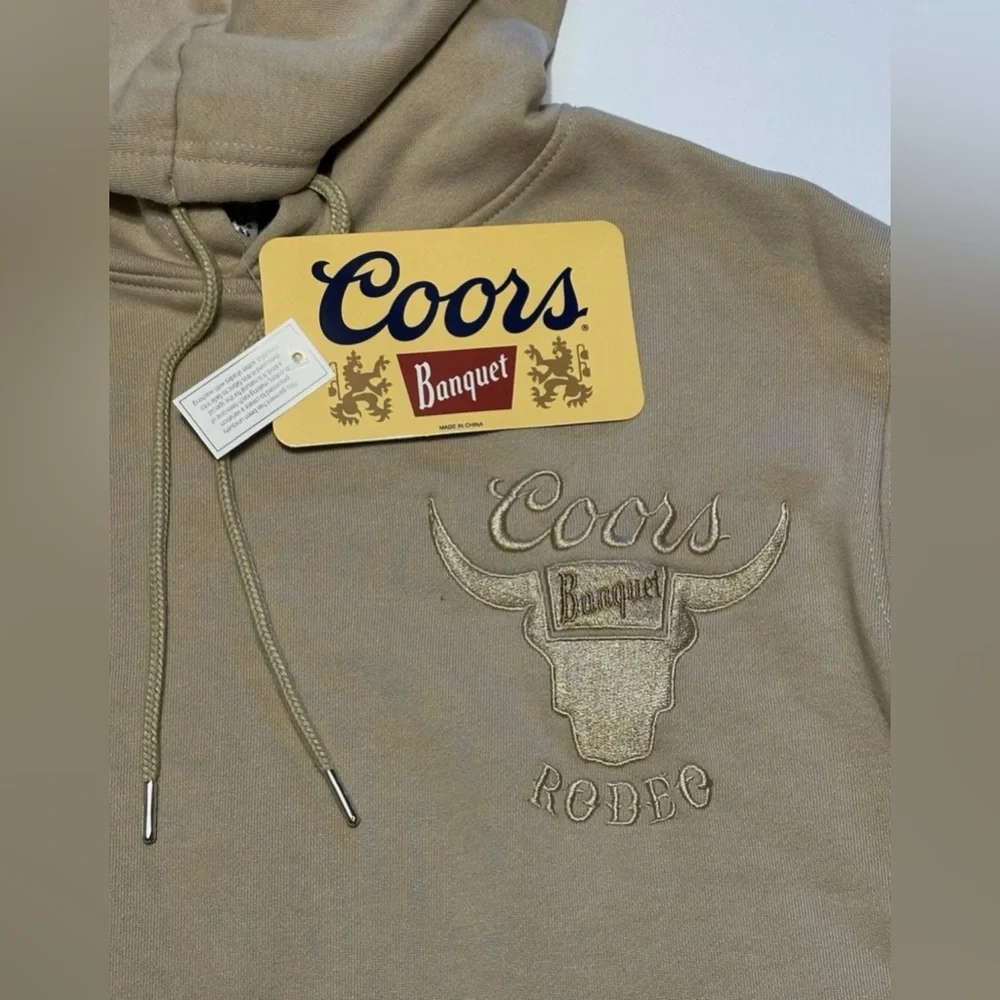 Coors Men’s Hoodie Rodeo Western Pullover Tan Logo 2025 | Size Large | NWT - Picture 3 of 9